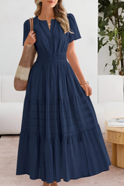 Boho Zomerjurk Dames Bloemenprint V-hals Korte Mouwen - Geel / Zwart / Roze - Maelen