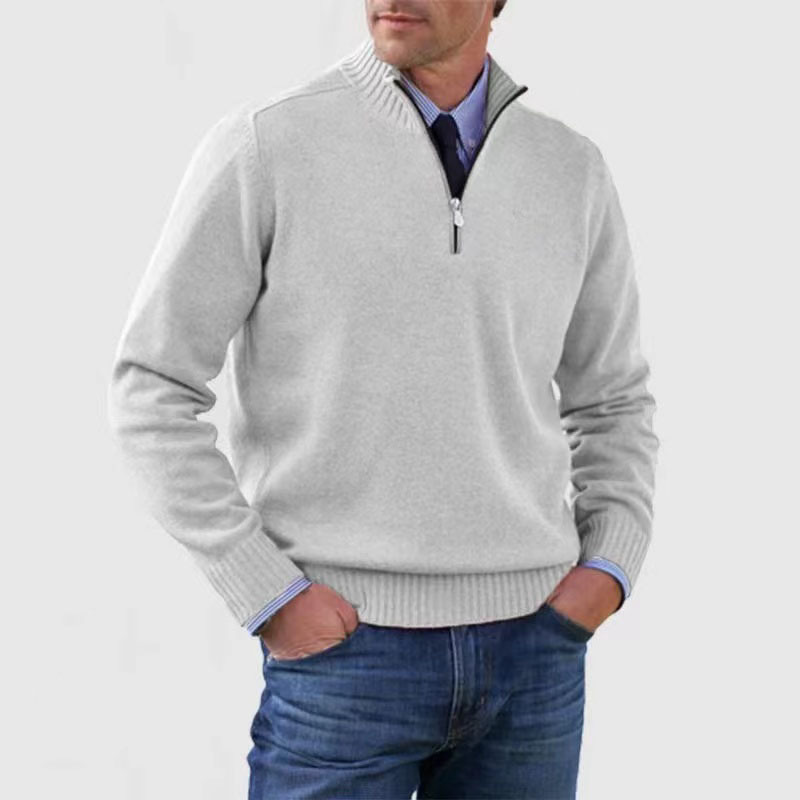 Matteo Half Zip Trui | Heren trui met halve rits van warme, zachte stof