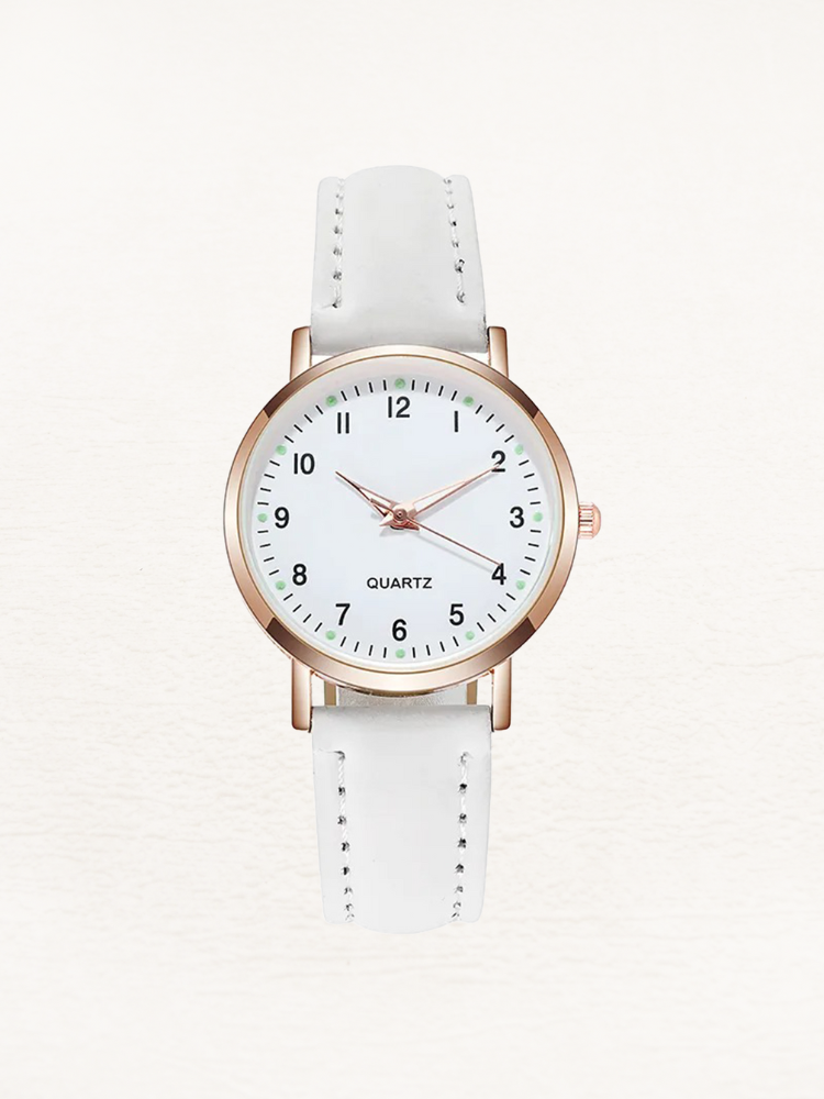 Giulia Leren Dames Horloge Rosé Goud | Elegant & Tijdloos Design