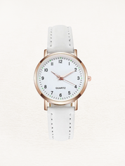 Giulia Leren Dames Horloge Rosé Goud | Elegant & Tijdloos Design