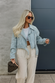 Adriana Denim Jas | Stijlvolle korte Spijkerjas met Losse Pasvorm voor Ieder Seizoen