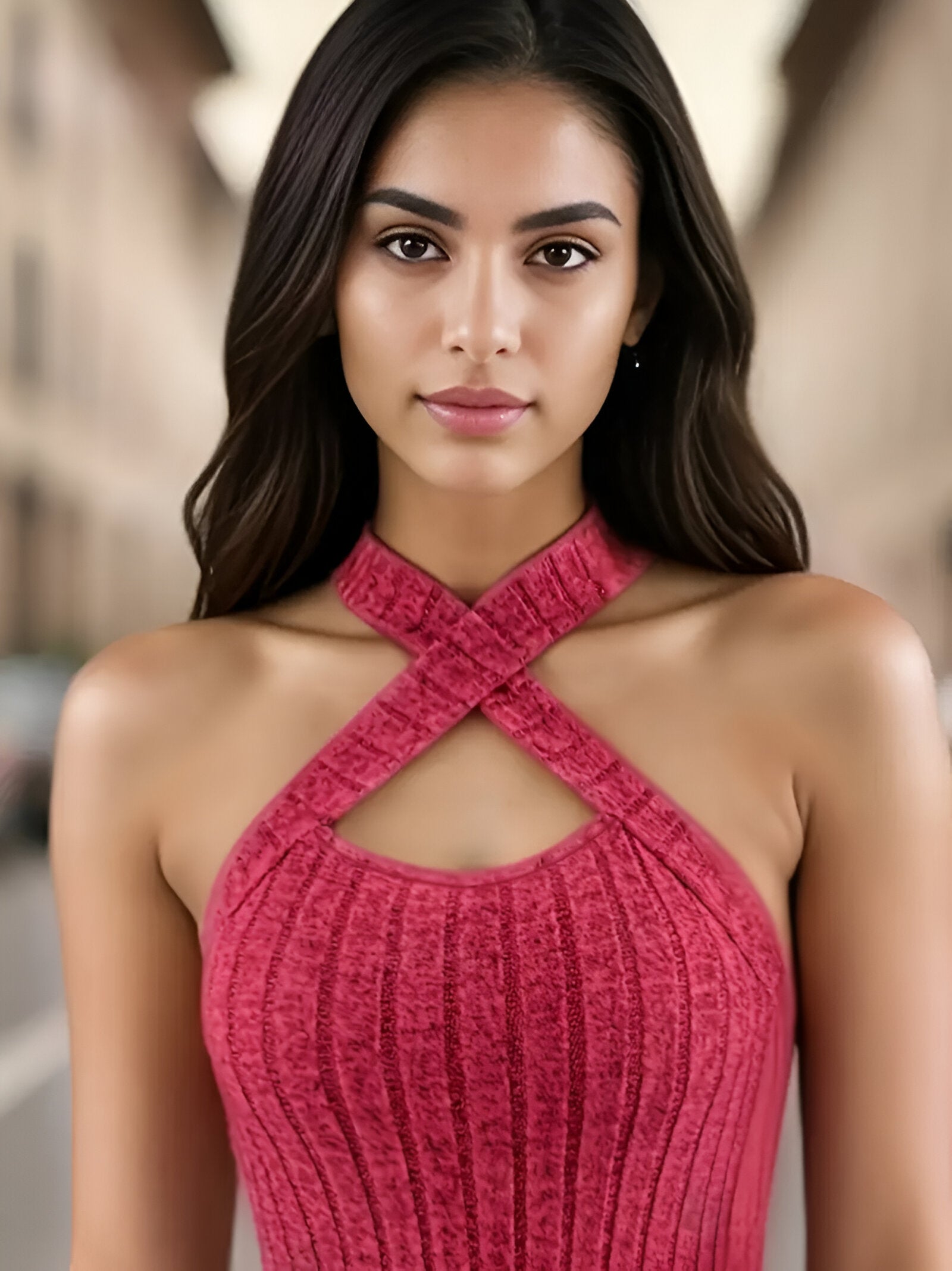 Bayla Top | Haltertop met Kriskras Design en Flatterende Pasvorm