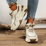 Sage | Trendy Sportieve Sneakers Dames met Dikke Zool - Comfort, Lichtgewicht en Performance - Zwart / Khaki