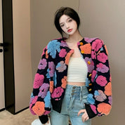 Barle | Elegante Gebreide Cardigan met Bloemenborduurwerk en Zachte Wolblend