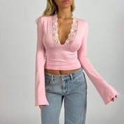 Celeste Lace Top | Dames Top met Verfijnde Kantdetails en Flatterende Pasvorm