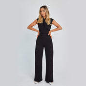 Valeria Jumpsuit | Elegante Mouwloze Jumpsuit met Wijdpijpsilhouet en Minimalistisch Design