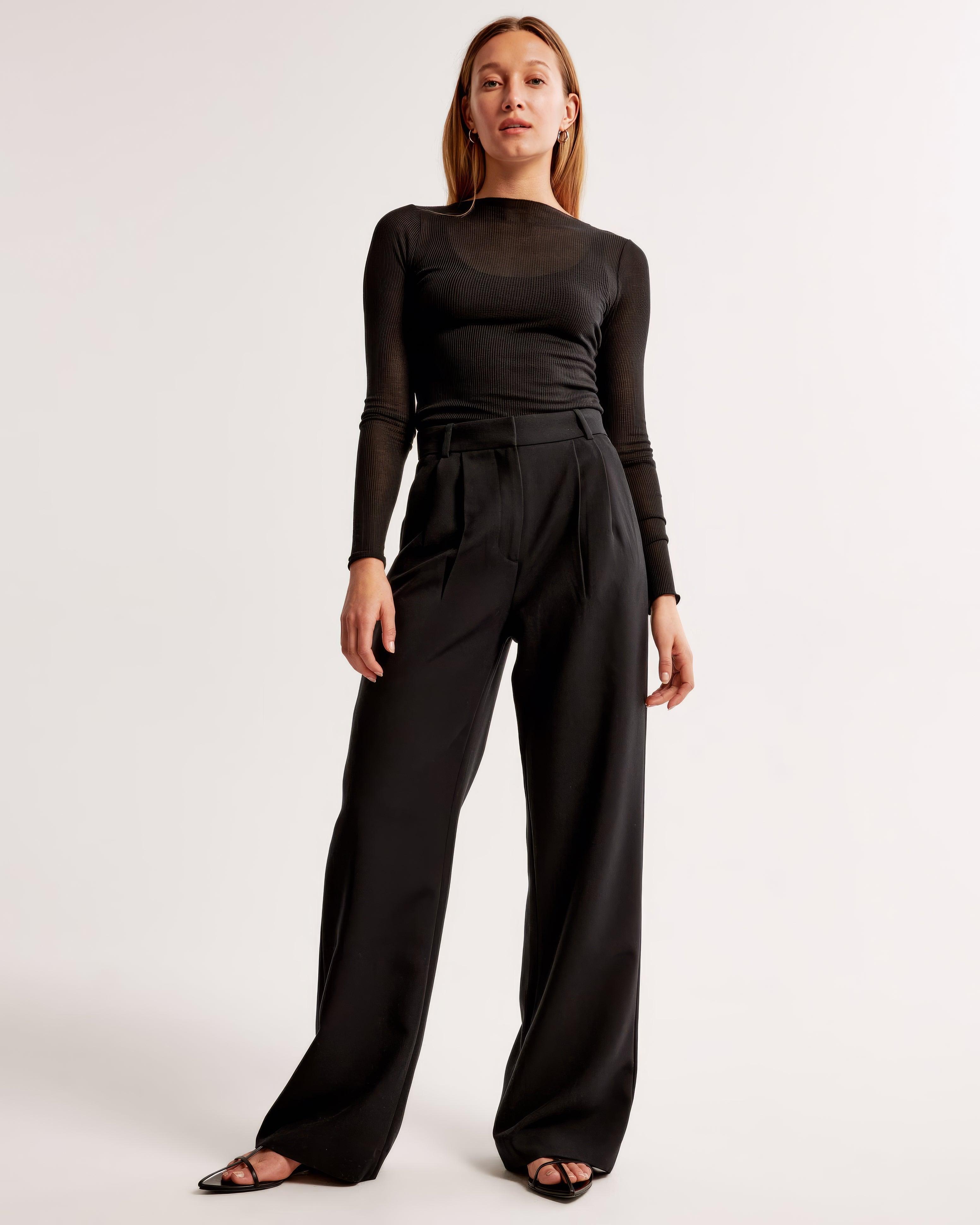 Bianca Hoge taille pantalon dames – geplooide pantalon met elegante tapered fit