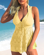 Paula Tankini Set | Gewatteerde Tankinitop met Ruches en Bijpassend Broekje