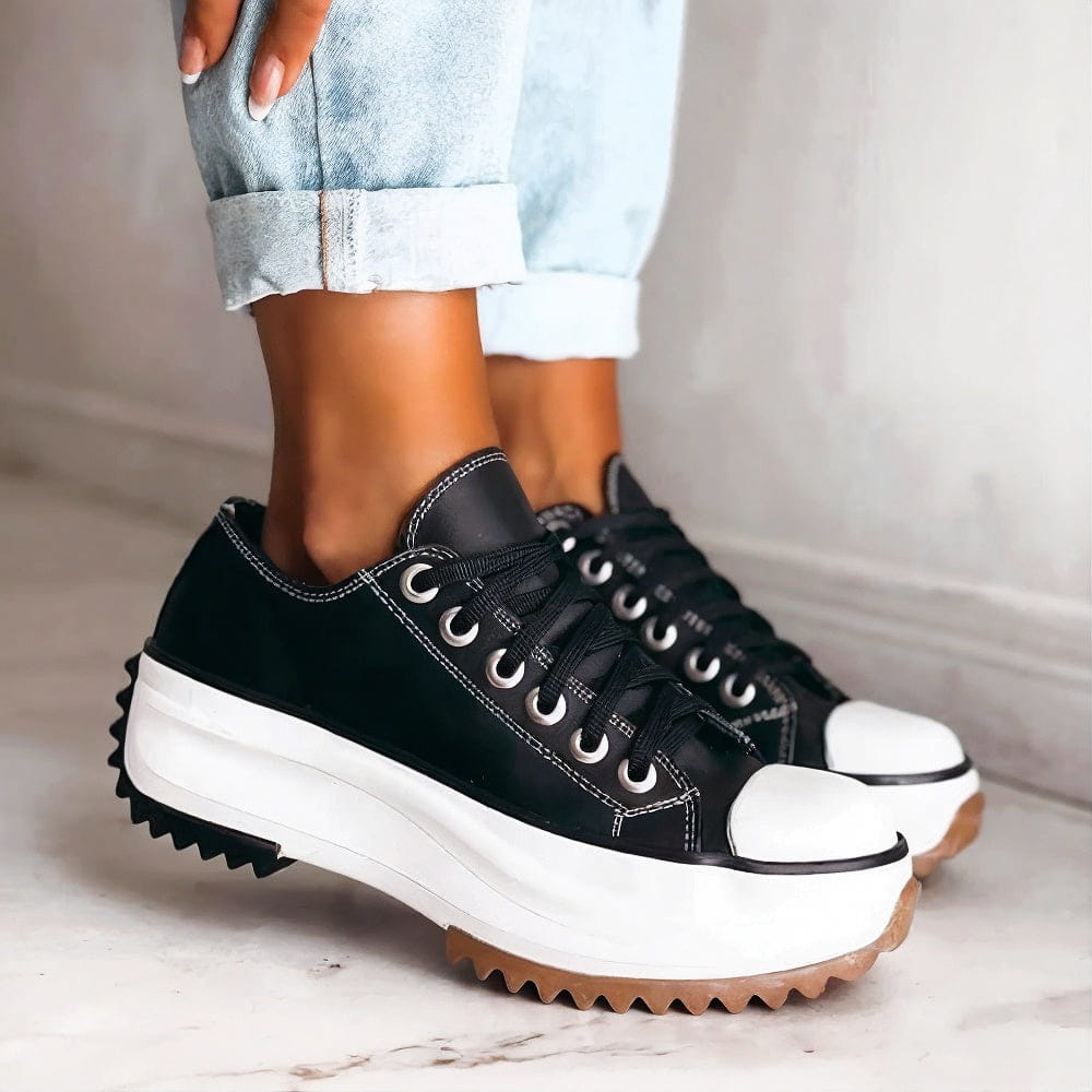 Annabell Sneakers | Leren Platform Sneakers met Comfortzool en Verhoogde Hak