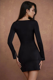 Noemi Bodycon mini jurk dames – asymmetrische party dress met elegante split