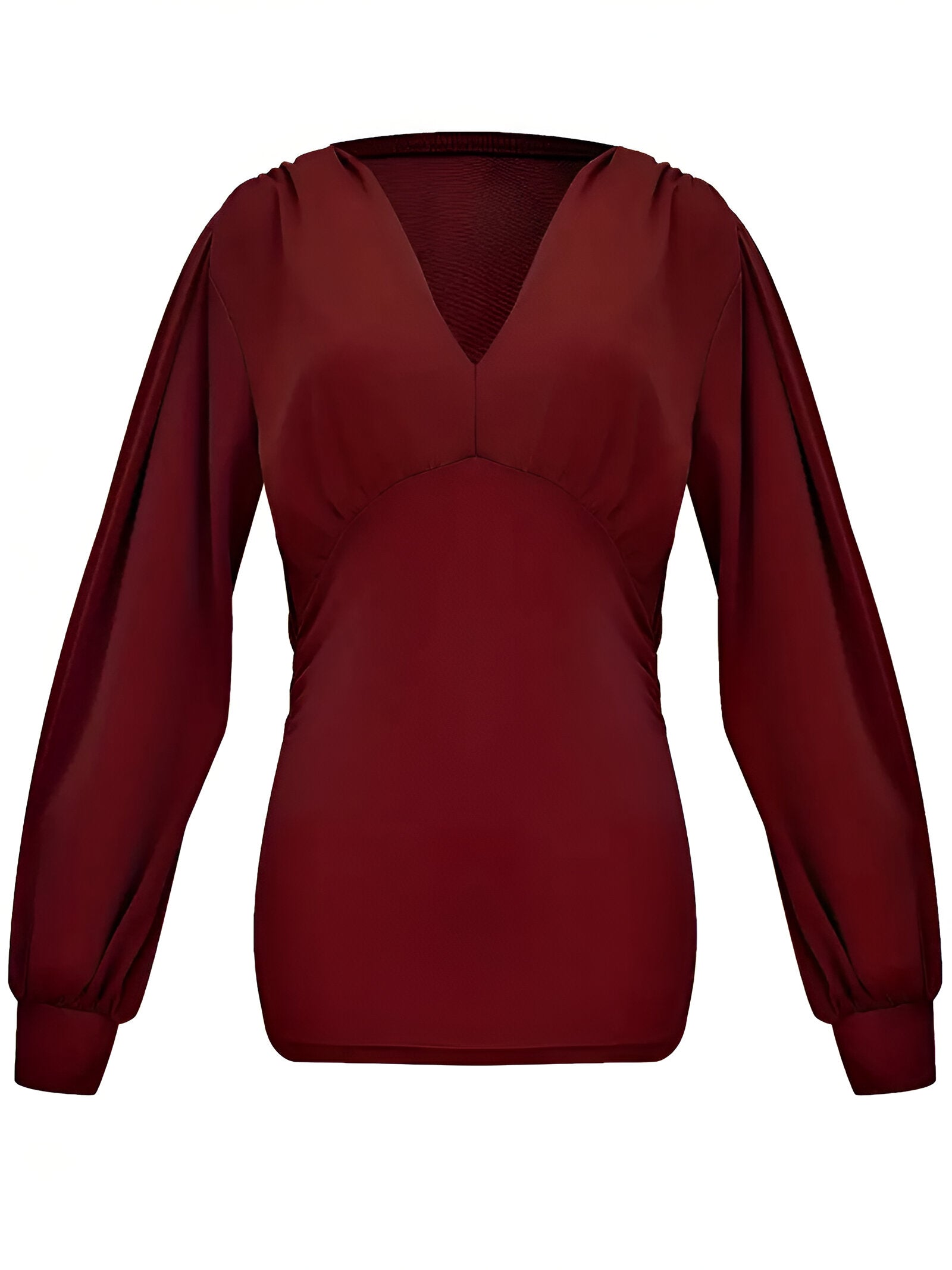 Caylee Top | Elegante Damestop met lange Lantaarnmouwen en Lage Taille