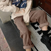 Chiara Broek | Dames Corduroy Broek met Hoge Taille en Rechte Pijpen