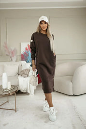 Giulia Jurk | Comfortabele Dames Sweatjurk in Midi-Lengte met Minimalistische Look