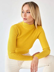 Elenya Coltrui | Ribbed Turtleneck met Zachte Stretch en Flatterende Pasvorm