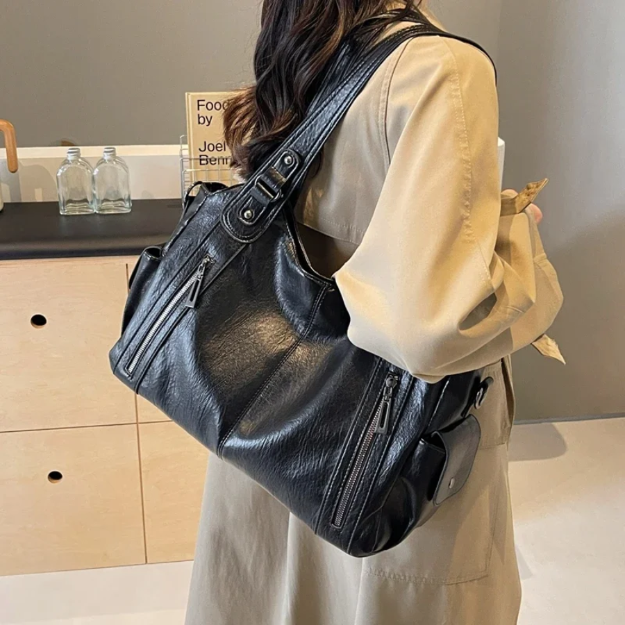 Amber Schoudertas | Luxe Vegan Leren Tas met Ruime Indeling en Chique Design