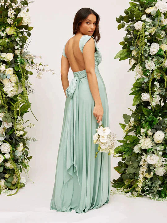 Alessia Jurk | Meerdelige Bruidsmeisjesjurk van Zachte Stretchstof in Maxi-Lengte
