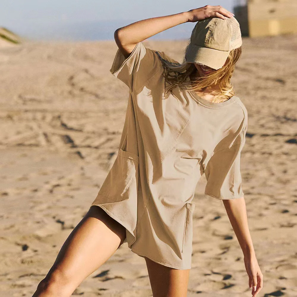 Mila Romper | Tweezijdig Draagbare Oversized T-shirt set Romper met V-Detail en Voorzakken