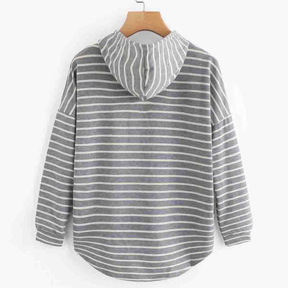 Adeline Hoodie | Gestreepte Casual Hoodie met Losse Pasvorm en Capuchon