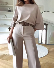 Noemi Set | Dames Set met Blouse en Broek met Lange Mouwen voor een Chique Casual Look