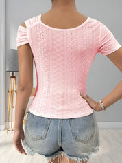Bixie Top | Asymmetrische Top met Cut-Out Details en Moderne Pasvorm