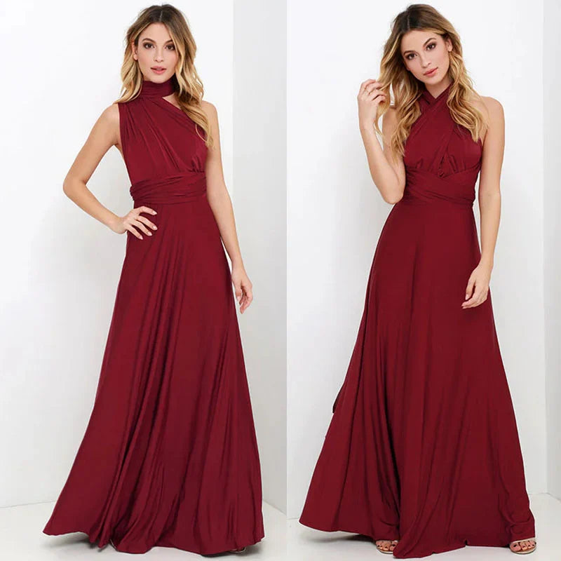 Alessia Jurk | Elegante Maxi Damesjurk met V-Hals en Strappy Details