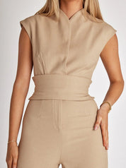 Valeria Jumpsuit | Elegante Mouwloze Jumpsuit met Wijdpijpsilhouet en Minimalistisch Design