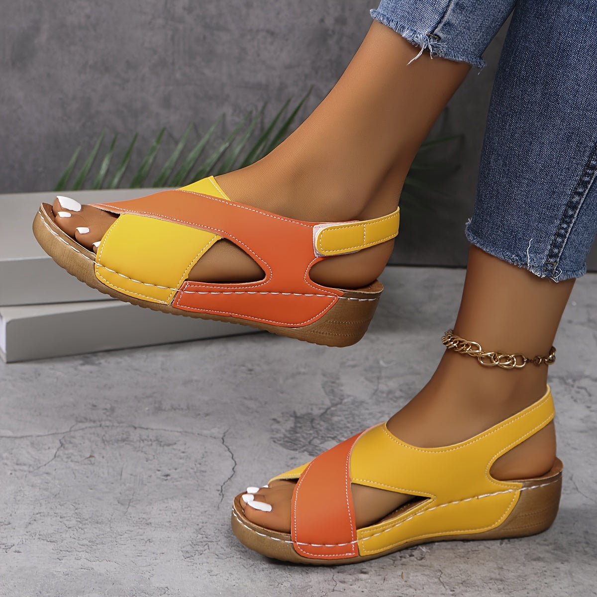Allegra Sandalen | Tweekleurige Dames Sandalen met Zachte Bandjes en Ondersteunende Zool