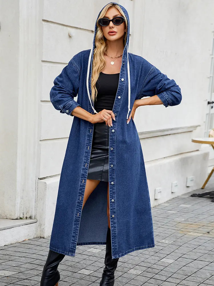 Alessia Trenchcoat | Lange Denim Damesjas met Tijdloos Silhouet en Moderne Flair