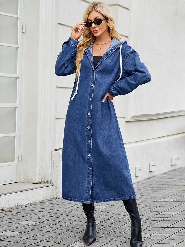 Alessia Trenchcoat | Lange Denim Damesjas met Tijdloos Silhouet en Moderne Flair