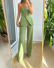 Luna | Elegante mouwloze top en broek set