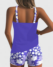 Tankini Set Dames met Bloemenprint Top en High Waist Shorts, Verstelbare Bandjes - Bianca Solaro