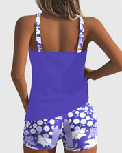 Tankini Set Dames met Bloemenprint Top en High Waist Shorts, Verstelbare Bandjes - Bianca Solaro