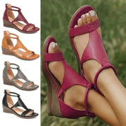 Elena Sandalen | Comfortabele Dames Sandalen met Retro Hak en Ritssluiting