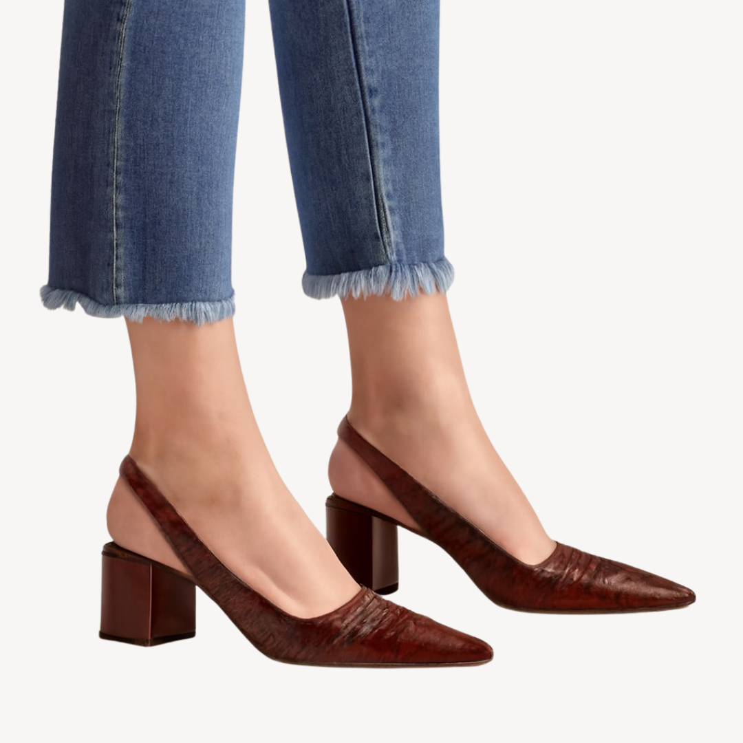 Elena Orthopedische dames pumps met krokodillenprint – elegante leren hakken met comfort