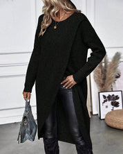 Alina Cardigan | Prachtige Katoenen Damesvest met Onregelmatige Split