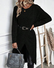 Alina Cardigan | Prachtige Katoenen Damesvest met Onregelmatige Split