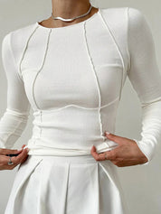 Alicia Top | Basic Lange Mouwen Slim Fit Top met Elegante Twist