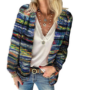 Alessia Vest | Gebreid Damesvest met Kleurrijk Patroon en Losvallende Pasvorm