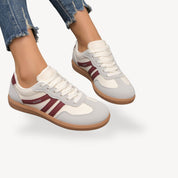 Sofia dames sneakers – suède orthopedische sneakers met contrastdetails & casual comfort