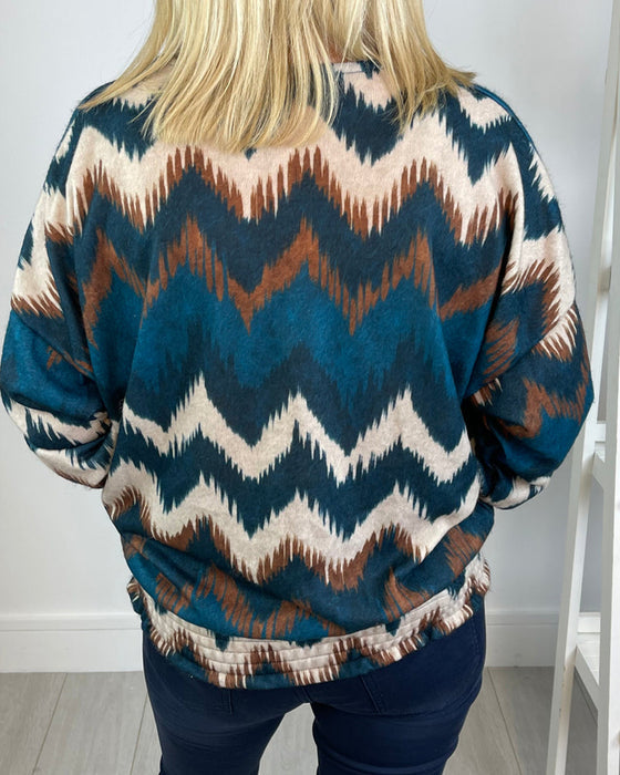 Nina | Elegante blouse trui met V-hals