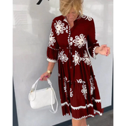 Aiza Jurk | Bloemenjurk met 3/4 Mouwen en Etnisch Retrodesign