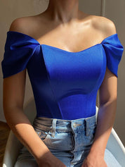 Celeste Top | Off-Shoulder Dames Top met Strikdetails en Comfortabele Pasvorm