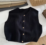 Aura Vest | Elegant Gebreid Mouwloos Vest met Slanke Pasvorm