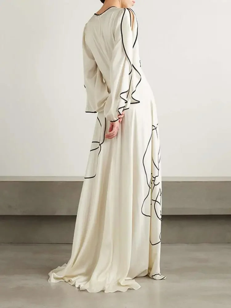 Giuliana Jurk | Avondjurk met Bloemenprint, Gerimpelde Mouwen en Falbala-Details