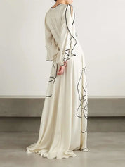 Giuliana Jurk | Avondjurk met Bloemenprint, Gerimpelde Mouwen en Falbala-Details