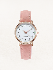 Giulia Leren Dames Horloge Rosé Goud | Elegant & Tijdloos Design
