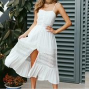 Boho™️ White Dress | Luchtige Zomerjurk met Elegante Pasvorm en Boho-Stijl