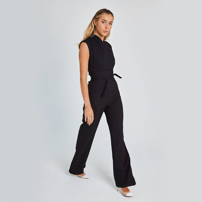 Valeria Jumpsuit | Elegante Mouwloze Jumpsuit met Wijdpijpsilhouet en Minimalistisch Design