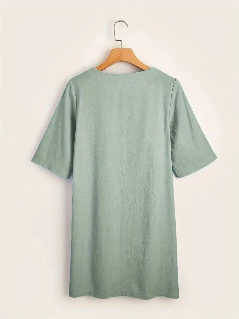 Caelina Jurk | Elegante 3/4 Mouw Jurk voor Dagelijks Comfort en Stijl