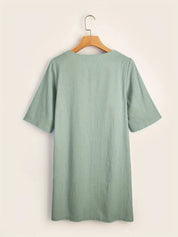 Caelina Jurk | Elegante 3/4 Mouw Jurk voor Dagelijks Comfort en Stijl